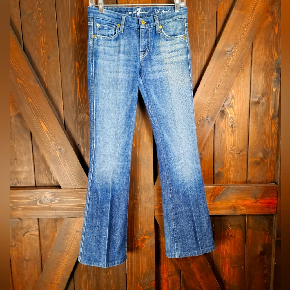 7 For All Man Kind Bootcut Mid Rise A Pocket Flare Jeans Size 25